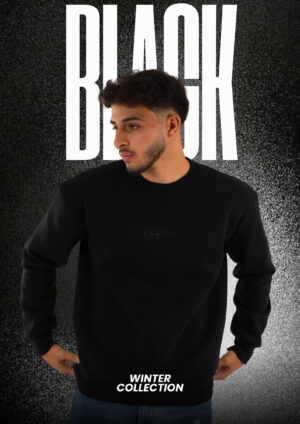 Unisex Black Crew Neck